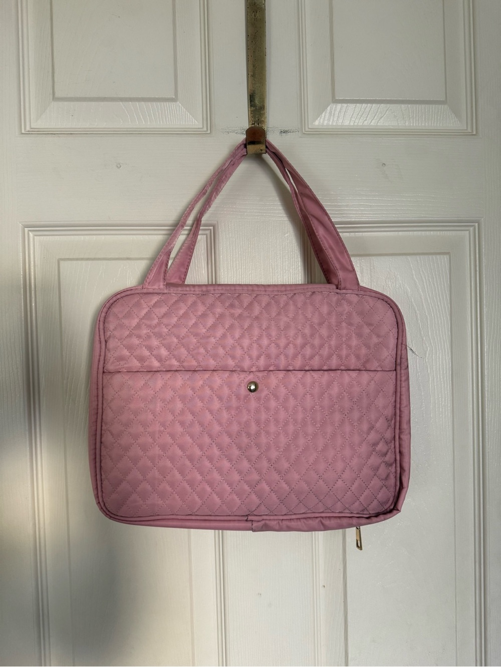 Quilted Pink Tote Bag for Women - Lightweight Carryall